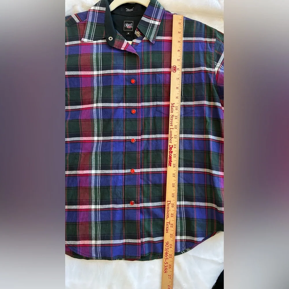 Cruel Girl Plaid Western Snap Shirt Women’s Size Medium - Picture 8 of 9
